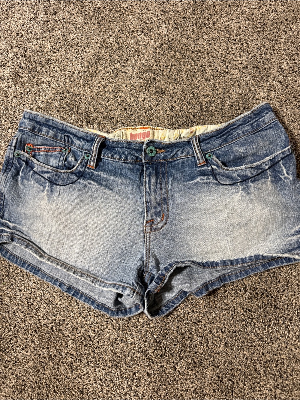 BONGO Light Blue Distressed Denim Shorts